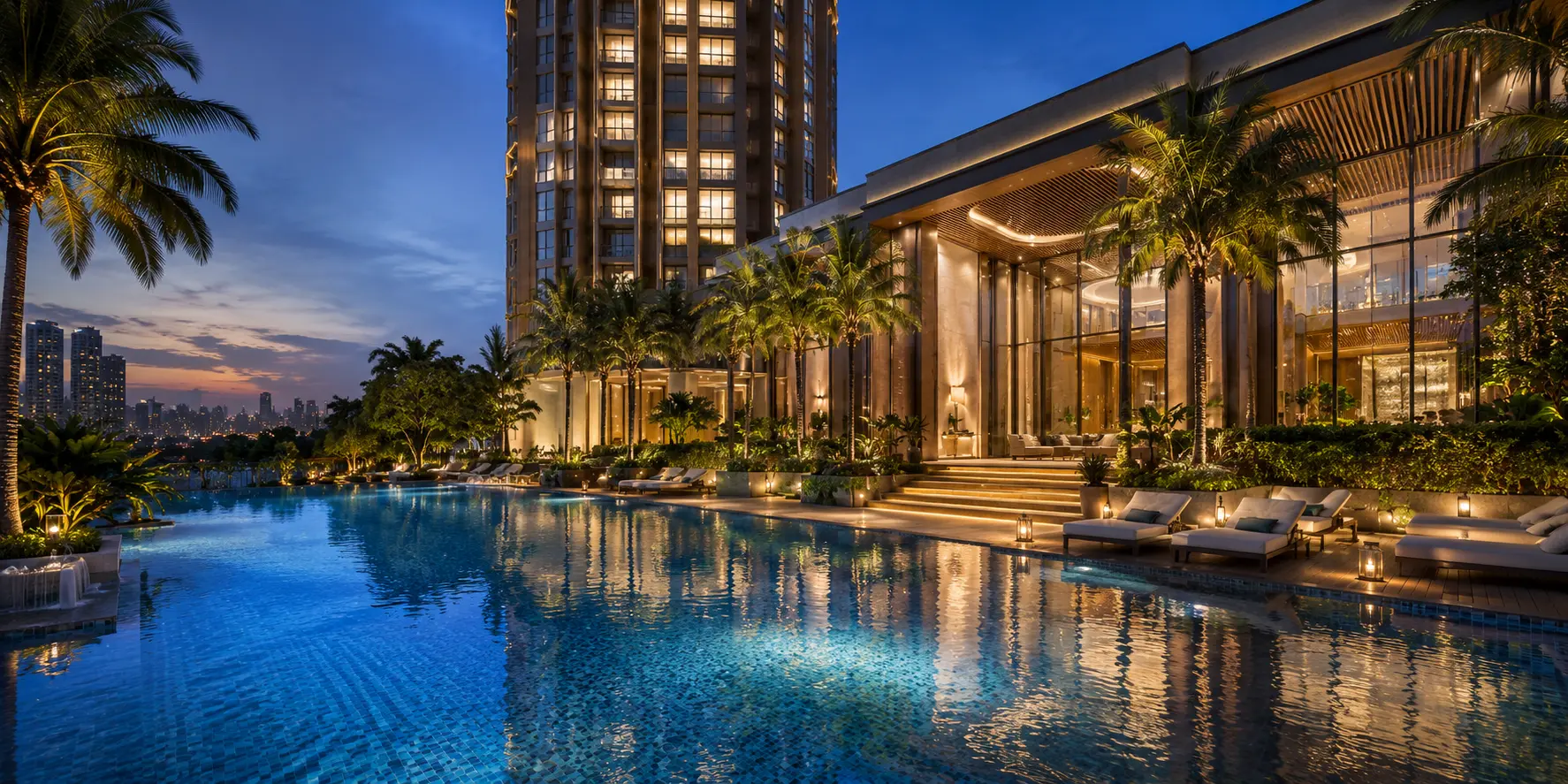 Grand Clubhouse Pool 7 Mahalaxmi Tower 3 Runwal South Mumbai